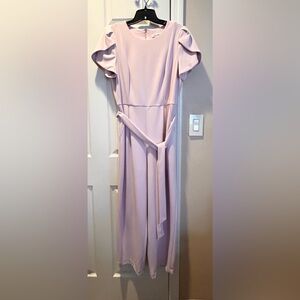 Calvin Klein Crepe Jumpsuit w/POCKETS Lilac size 12 Smoke free home. Worn once.